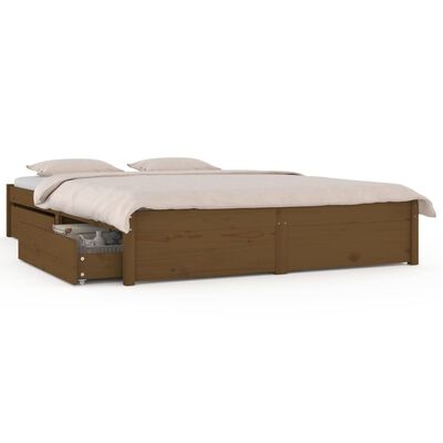 vidaXL Bett mit Schubladen Honigbraun 150x200 cm