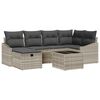 vidaXL Garten-Sofa-Set 7 pcs Hellgrau 55 x 62 x 69 cm Poly Rattan