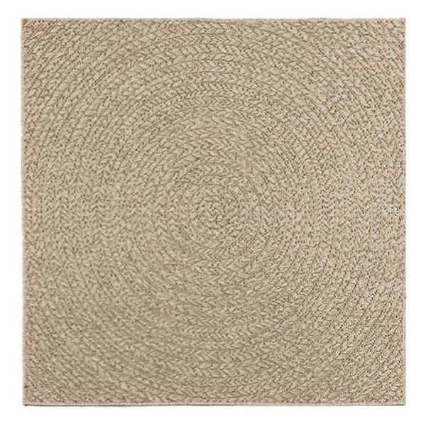 vidaXL Teppich ZIZUR Beige 120x120 cm Jute-Optik Indoor und Outdoor