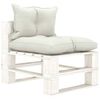 vidaXL Garten-Paletten-Mittelsofa mit Kissen in Beige Holz