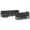 vidaXL Gartensofa-set 10 Stk. Grau Poly-Rattan