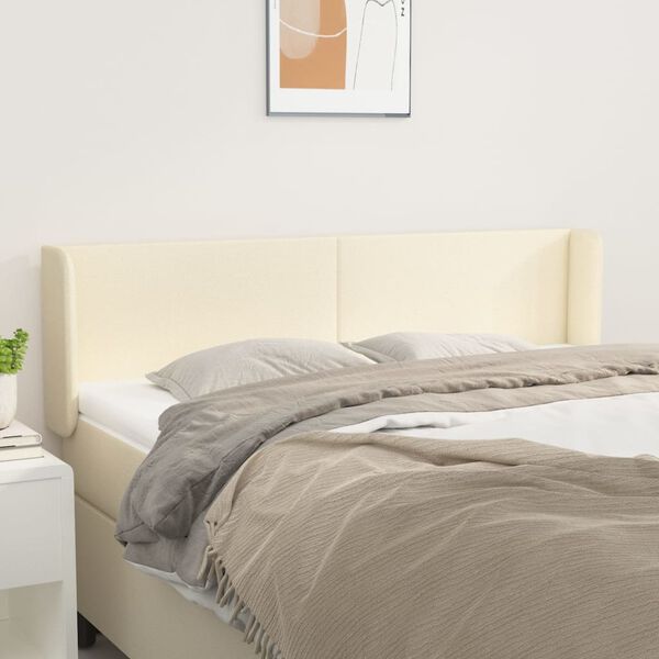 vidaXL Kopfteil mit Ohren Creme 147x16x78/88 cm Kunstleder