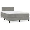 vidaXL Boxspringbett mit Matratze & LED Hellgrau 120x190 cm Samt
