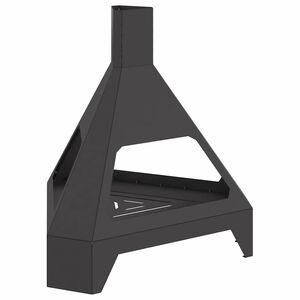 vidaXL Feuerstelle Schwarz 50 x 43 x 52 cm Wetterfeststahl