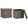 vidaXL Hocker mit Stauraum 2 Stk. Taupe Leinenoptik