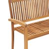 vidaXL Gartenbank 2-Sitzer Stapelbar 120 cm Massivholz Teak