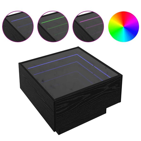 vidaXL Couchtisch Schwarz Eichen-Optik 50 x 50 x 30 cm Holzwerkstoff