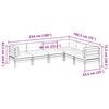 vidaXL 6-tlg. Garten-Sofagarnitur mit Kissen Massivholz Douglasie