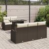 vidaXL Gartensofa-set mit Kissen mit Kissen 6 pcs Braun Poly Rattan