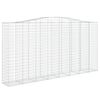 vidaXL Gabione mit Hochbogen 400x50x200/220 cm Verzinktes Eisen