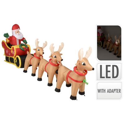 Ambiance LED Aufblasbarer Weihnachtsmann mit Schlitten 340 cm
