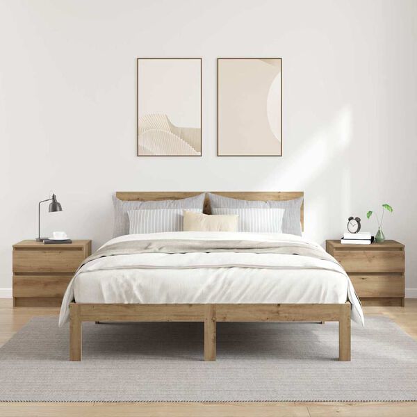 vidaXL Nachttische 2 Stk. Artisan-Eiche 50x40x43,5 cm Holzwerkstoff
