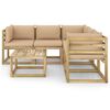 vidaXL 6-tlg. Garten-Lounge-Set mit Beige Kissen