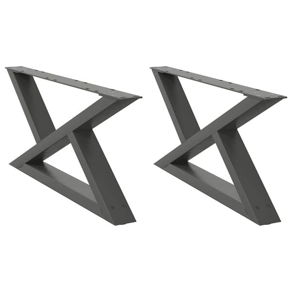 vidaXL Couchtischbeine 2 Stk. Anthrazit 70x(30-31,3) cm Stahl