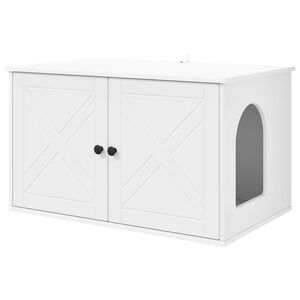 vidaXL Katzenhaus Wei&szlig; 85 x 55 x 50,5 cm Holzwerkstoff