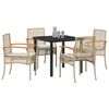 vidaXL Garten Essgruppe 5 pcs Beige Poly-Rattan