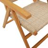 vidaXL Gartenstuhl Verstellbar 6 Stk. Beige Poly Rattan Massivholz