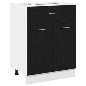 vidaXL H&auml;ngeschrank mit Regal Schwarz Eichen-Optik 60 x 46 x 81,5 cm