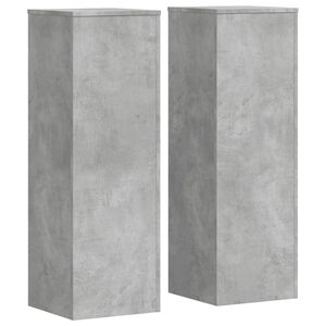 vidaXL Pflanzenst&auml;nder 2 Stk. Betongrau 33x33x100 cm Holzwerkstoff