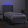 vidaXL Boxspringbett mit Matratze & LED Hellgrau 80x200 cm Stoff