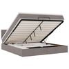 vidaXL Ottomane Bett mit Matratze & LEDs Taupe 180x200 cm Stoff