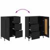 vidaXL Highboard Schwarz Eichen-Optik 69,5 x 34 x 180 cm Holzwerkstoff
