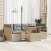 vidaXL Gartensofa-set mit Speicher mit Kissen 7 pcs Beige Poly-Rattan