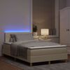 vidaXL LED Boxspringbett mit Matratze mit LED Creme 120 x 200 cm Stoff