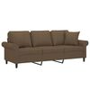 vidaXL 3-Sitzer-Sofa mit Kissen Braun 180 cm Stoff