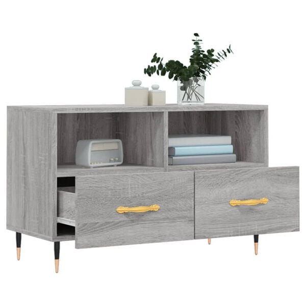 vidaXL TV-Schrank Grau Sonoma 80x36x50 cm Holzwerkstoff
