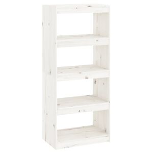 vidaXL B&uuml;cherregal/Raumteiler Wei&szlig; 60x30x135,5 cm Massivholz Kiefer