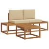 vidaXL Outdoor-Sofagarnitur 3 stk. Natur
