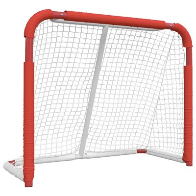vidaXL Hockey-Tor Rot und Weiß 137x66x112 cm Polyester