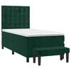 vidaXL Boxspringbett mit Matratze Dunkelgr&uuml;n 90x200 cm Samt