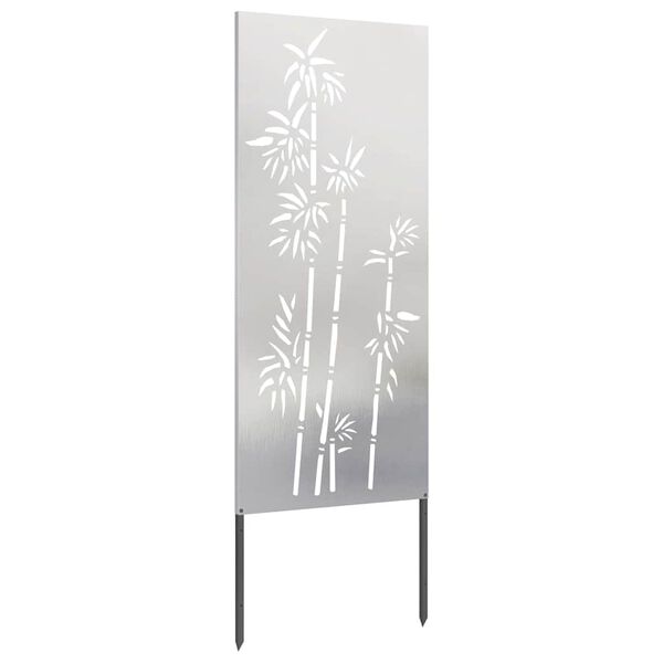 vidaXL Garten Sichtschutz-Leinwand Floral Silber 50 x 140 cm Edelstahl