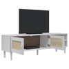 vidaXL TV-Schrank SENJA Rattan-Optik Weiß 158x40x49cm Kiefernholz