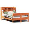 vidaXL Massivholzbett mit Regal ohne Matratze Wachsbraun 120x200 cm