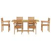 vidaXL Garten Essgruppe 7 pcs Braun Massivholz Teak