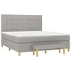 vidaXL Boxspringbett mit Matratze Hellgrau 160x200 cm Stoff