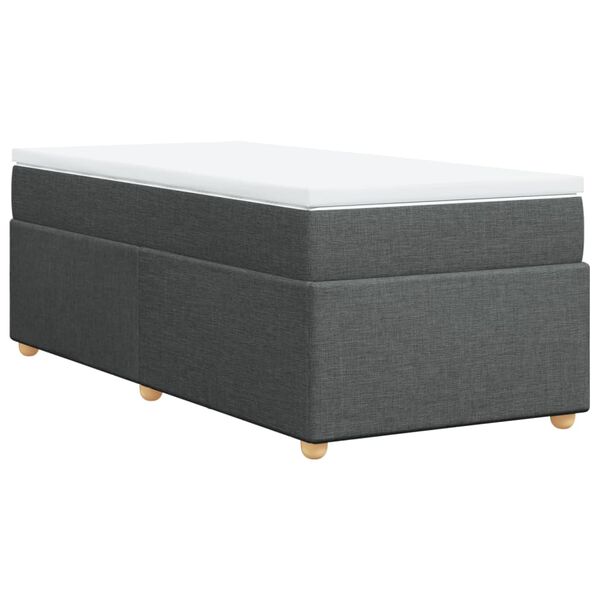 vidaXL Boxspringbett mit Matratze Dunkelgrau 100x200 cm Stoff