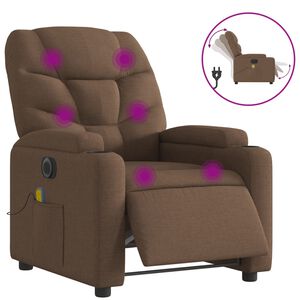 vidaXL Massagesessel Elektrisch Braun Stoff