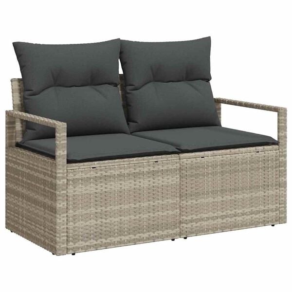 vidaXL Sofa Set 6 pcs Hellgrau Poly-Rattan