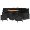 vidaXL Garten-Sofa-Set mit Kissen mit Speicher 8 pcs Schwarz