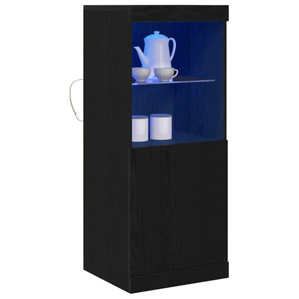 vidaXL LED-Sideboard Schwarz Eichen-Optik 41 x 37 x 100 cm