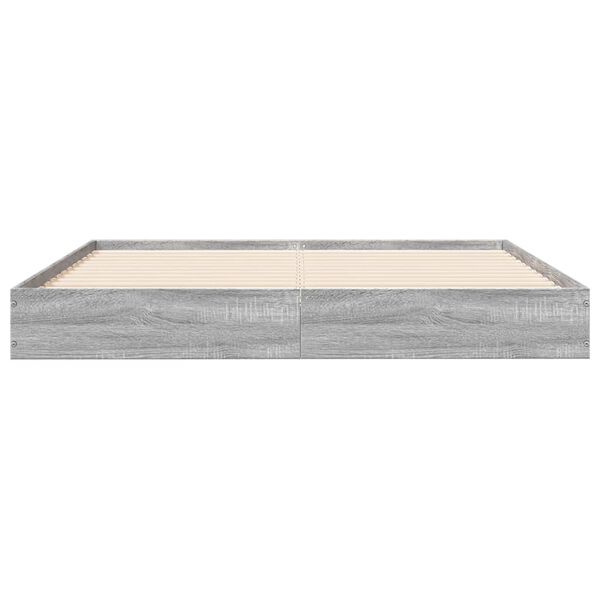vidaXL Bettgestell Grau Sonoma 135x190 cm Holzwerkstoff