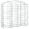 vidaXL Gabione mit Hochbogen 150x50x120/140 cm Verzinktes Eisen