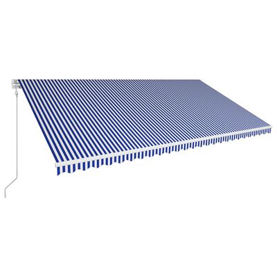 vidaXL Automatisch Einziehbare Markise 600 x 300 cm Blau und Weiß