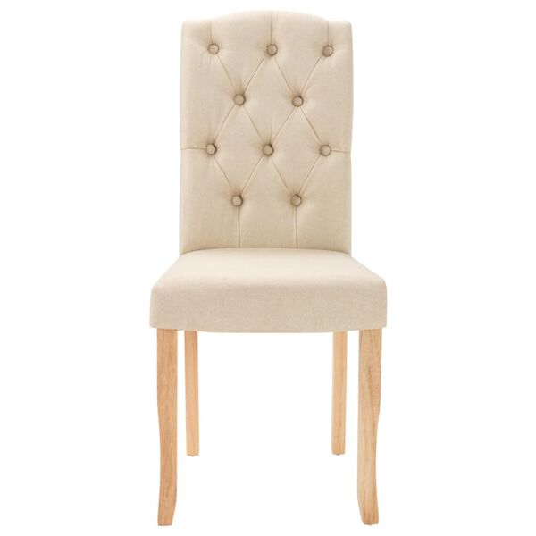 vidaXL Esszimmerst&uuml;hle 6 Stk. Creme Stoff