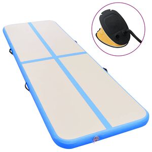 vidaXL Aufblasbare Gymnastikmatte mit Pumpe 300x100x10 cm PVC Blau