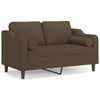 vidaXL 2-Sitzer-Sofa mit Kissen Braun 120 cm Stoff